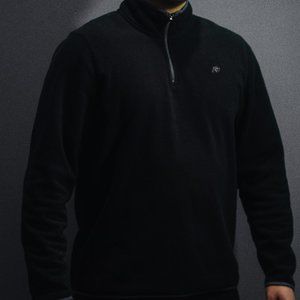 AEROPOSTALE A87 QUARTER ZIP FLEECE JACKET - Black